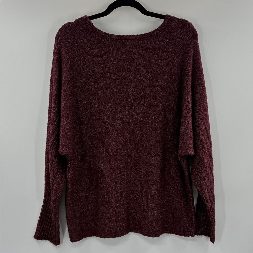3For$20 Maurices Deep Burgundy Crew Neck Sweater NWOT Soft size Large - Picture 6 of 6